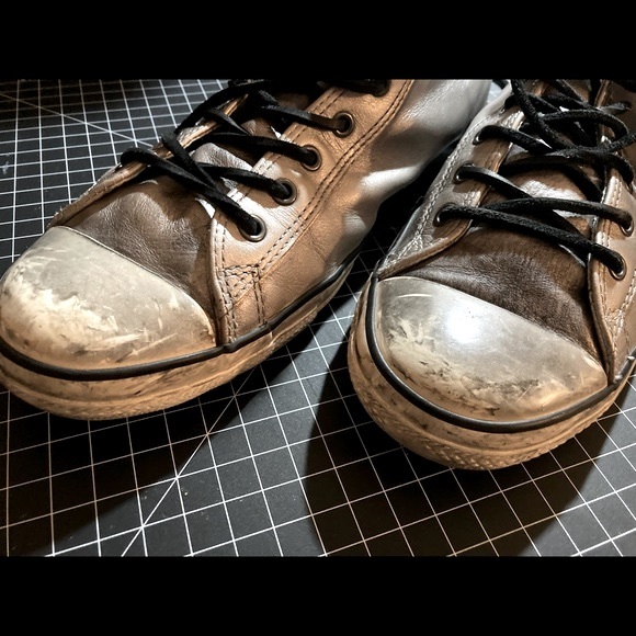 Converse x John Varvatos Leather Hi Chuck Taylor Black Metallic Silver. - Picture 4 of 9